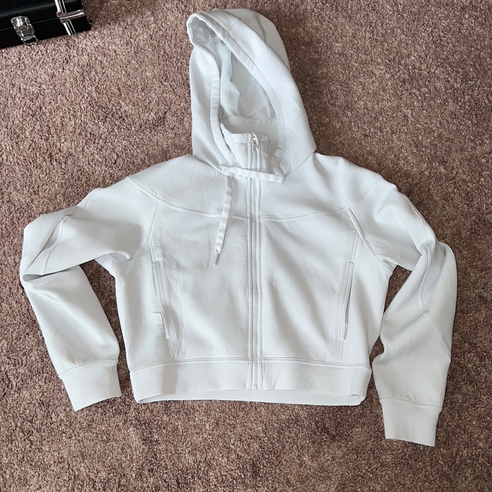 Lululemon athletica Light Gray Cropped Full-Zip Hoodie Size 6